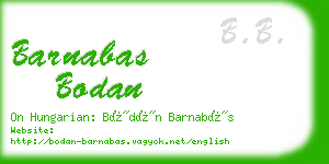 barnabas bodan business card